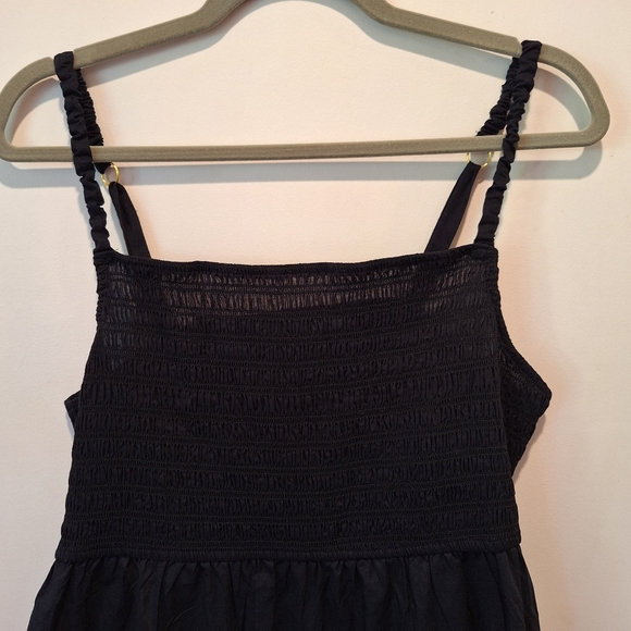 NWT La Vie En Rose Black Smocked Bust, Open Back Lightweight Maxi Dress Sz Large - Picture 4 of 13